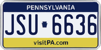 PA license plate JSU6636