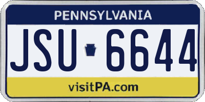 PA license plate JSU6644