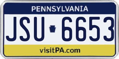 PA license plate JSU6653