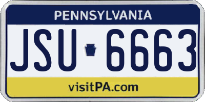 PA license plate JSU6663