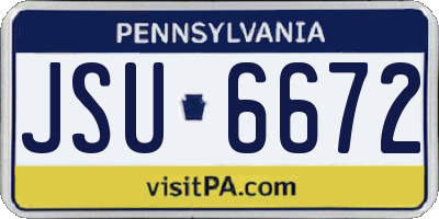 PA license plate JSU6672