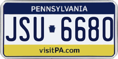 PA license plate JSU6680