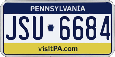 PA license plate JSU6684