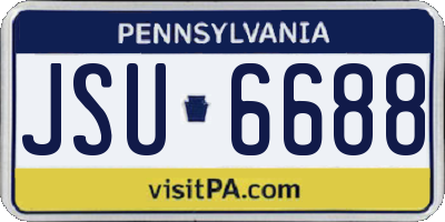 PA license plate JSU6688