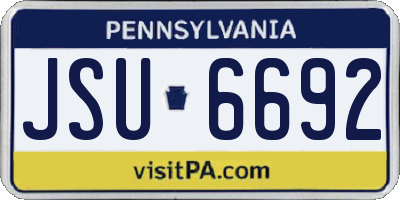 PA license plate JSU6692