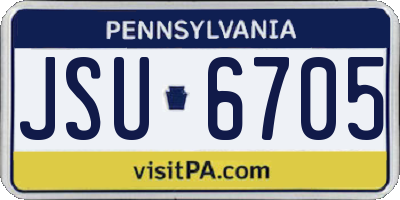 PA license plate JSU6705