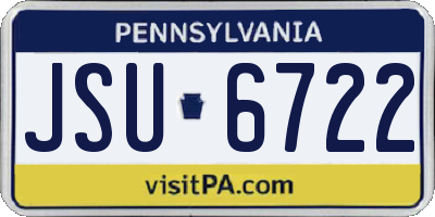 PA license plate JSU6722