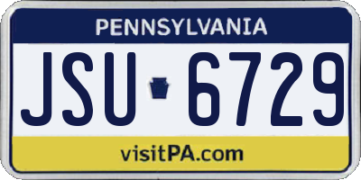 PA license plate JSU6729