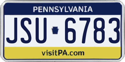 PA license plate JSU6783