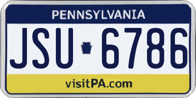 PA license plate JSU6786