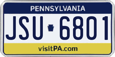 PA license plate JSU6801