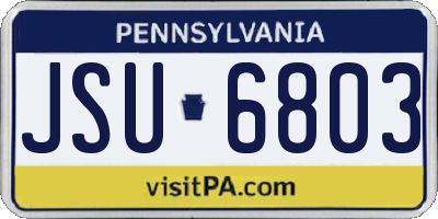 PA license plate JSU6803