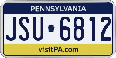 PA license plate JSU6812