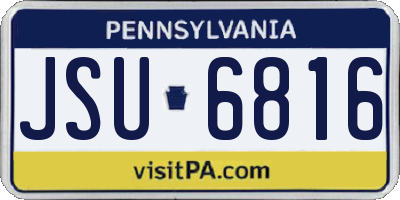 PA license plate JSU6816
