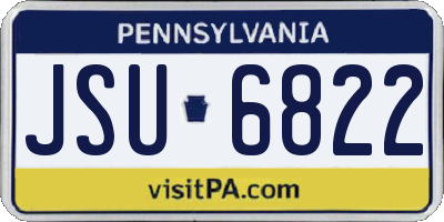 PA license plate JSU6822