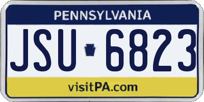 PA license plate JSU6823