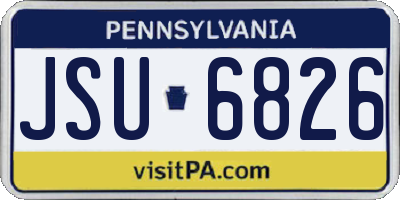 PA license plate JSU6826
