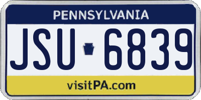 PA license plate JSU6839