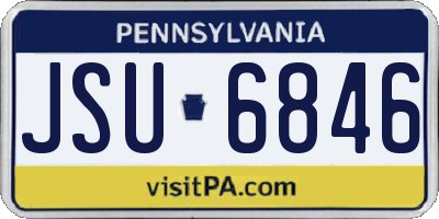 PA license plate JSU6846