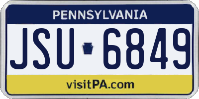 PA license plate JSU6849