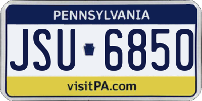 PA license plate JSU6850