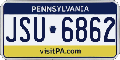 PA license plate JSU6862