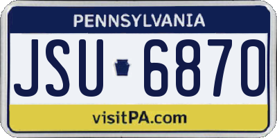 PA license plate JSU6870
