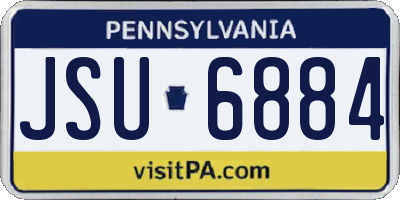 PA license plate JSU6884