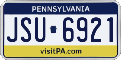 PA license plate JSU6921
