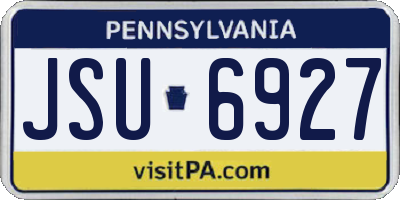 PA license plate JSU6927