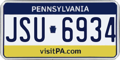 PA license plate JSU6934