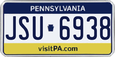 PA license plate JSU6938