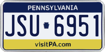 PA license plate JSU6951