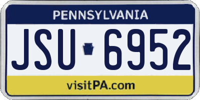 PA license plate JSU6952