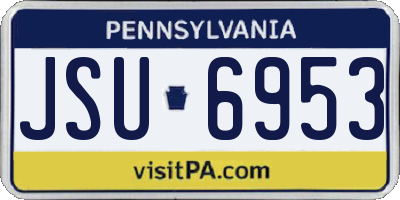 PA license plate JSU6953