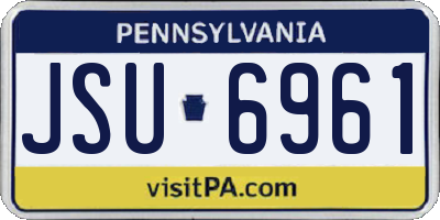 PA license plate JSU6961