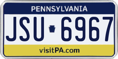 PA license plate JSU6967