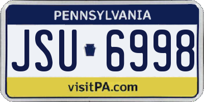 PA license plate JSU6998
