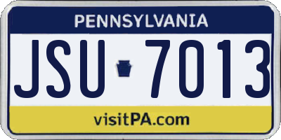 PA license plate JSU7013