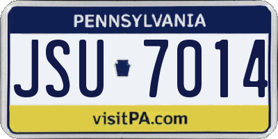 PA license plate JSU7014