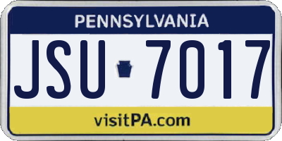 PA license plate JSU7017