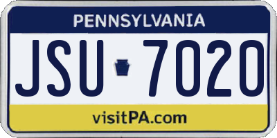 PA license plate JSU7020