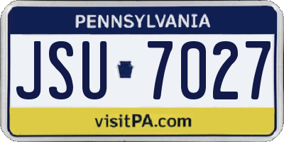 PA license plate JSU7027