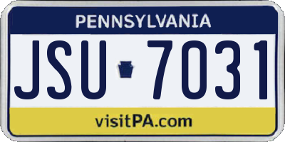 PA license plate JSU7031