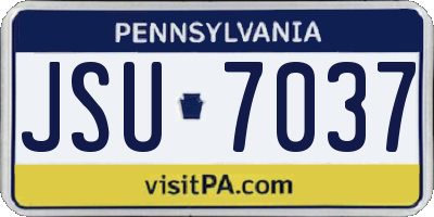 PA license plate JSU7037