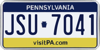 PA license plate JSU7041