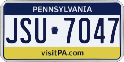 PA license plate JSU7047