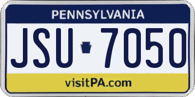 PA license plate JSU7050