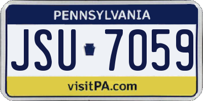 PA license plate JSU7059