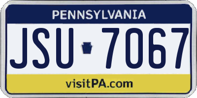 PA license plate JSU7067